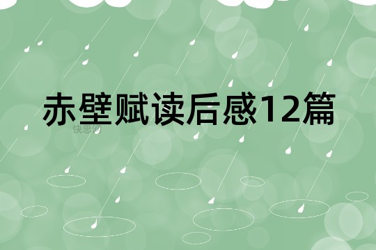 赤壁赋读后感12篇