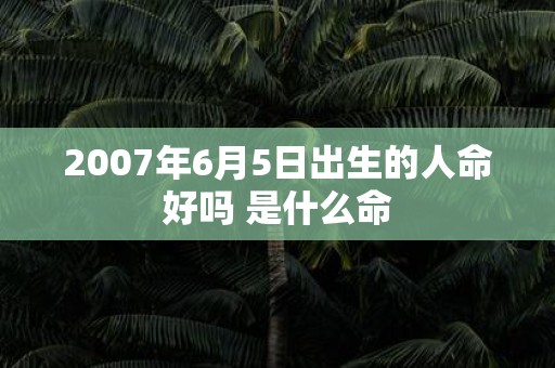 2007年6月5日出生的人命好吗 是什么命