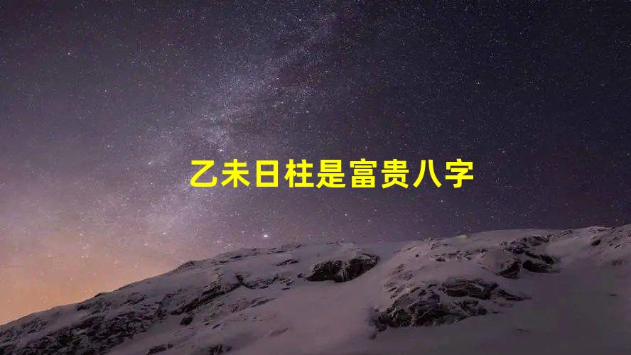 乙未日柱是富贵八字